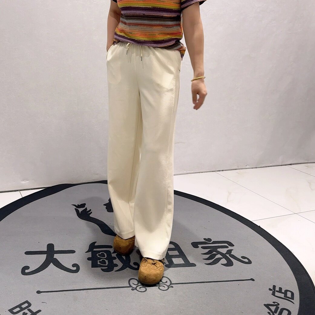 3927女权贵族夏款新品松紧腰简洁大方显瘦窄版拖地裤加大码女裤