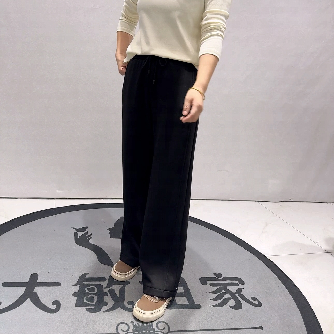 5867吖依咪库冬款新品百搭显瘦遮肉加绒窄版拖地裤加大码女裤