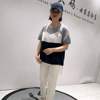 3837女权贵族初夏新品天丝麻面料可抽绳设计感减龄衫加大码女装