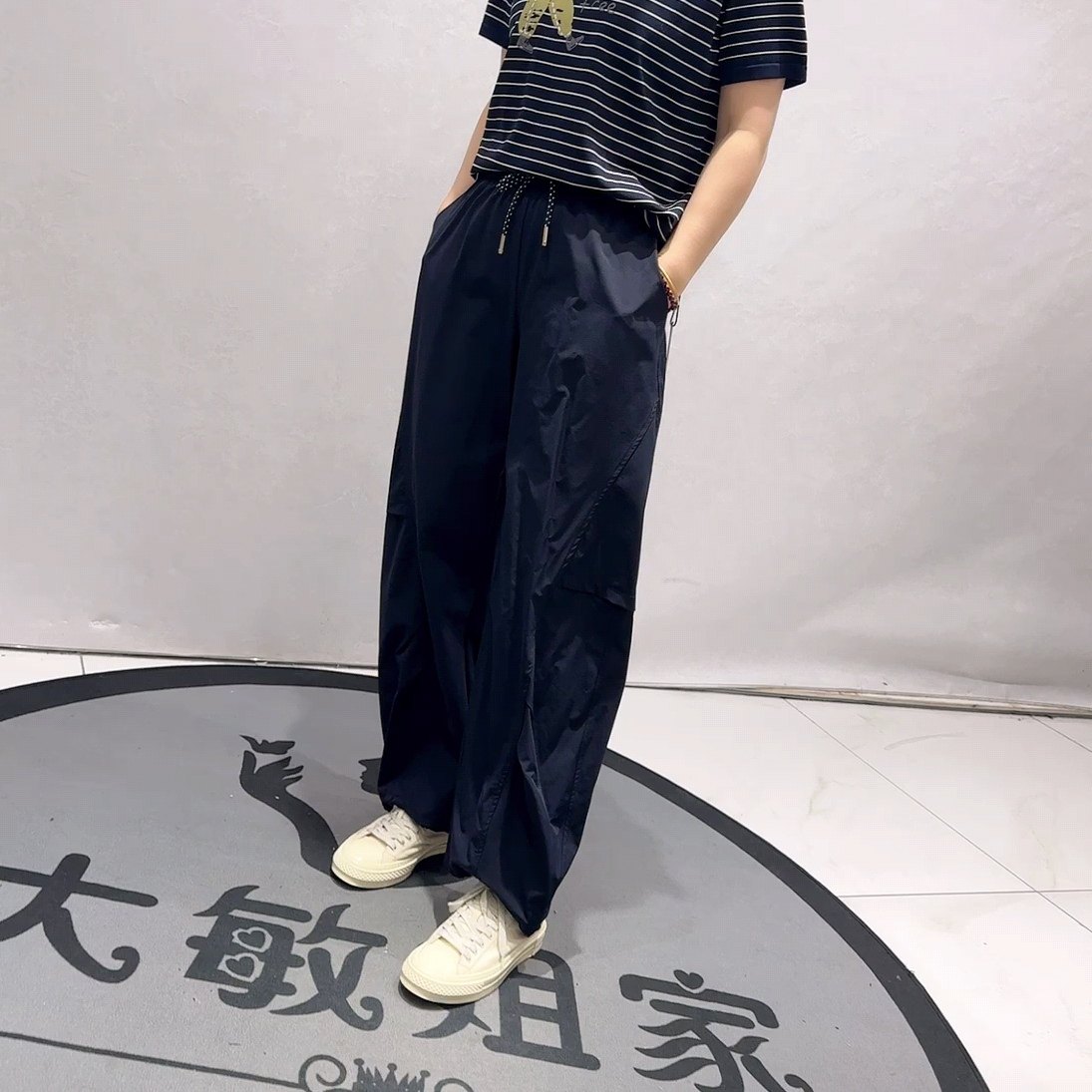 8008芮娜依莲春款新品松紧腰可抽绳遮肉显瘦百搭弯刀裤加大码女裤,女装/女士精品,卫裤,淘宝优惠券,粉丝福利购,淘宝优惠卷