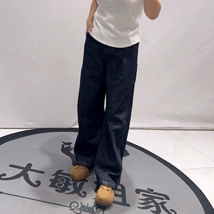 26701天骄一生水秋款新品水洗牛仔明线百搭洋气弯刀裤加大码女裤