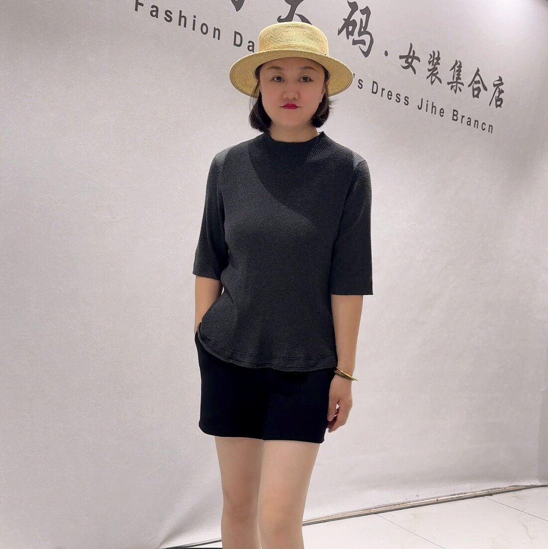 8329女权贵族秋款新品简约显瘦百搭木耳边带弹力针织衫加大码女装
