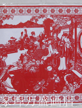 亏本处理成品手工剪纸大幅剪纸红色红楼梦之大观园手工制作出国礼