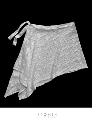 泳衣遮羞屁帘蕾丝花朵叠穿网纱裙帘系带围裙沙滩百搭遮胯遮屁帘