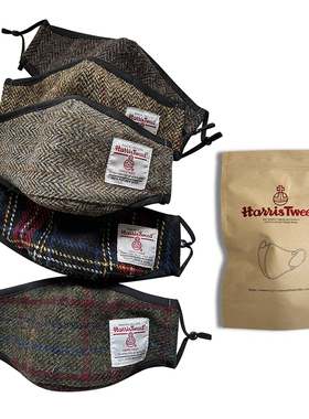 Harris Tweed哈里斯防寒保暖口罩100%纯羊毛透气立体可调节面罩