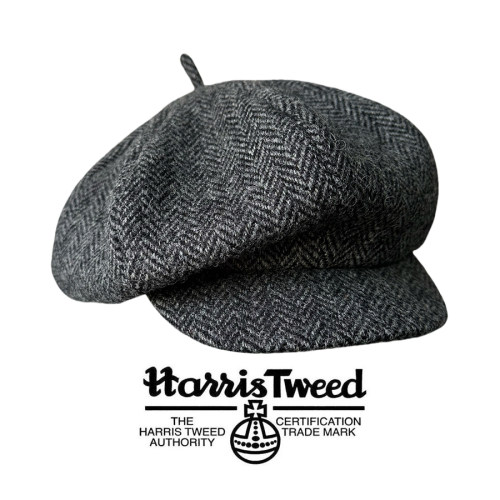 冬季100%羊毛保暖粗花呢报童帽HarrisTweed大版显脸小八角贝雷帽