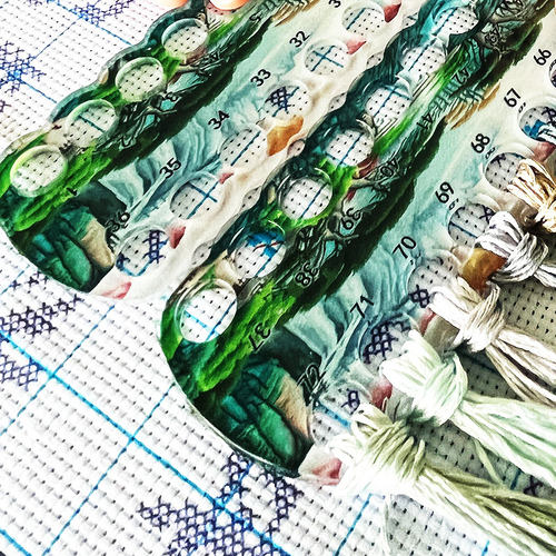 72孔]亚克力线板十字绣带数字