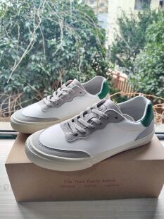 正品英国Rockfish女士皮面小白鞋白绿色休闲板鞋春季单鞋微瑕疵