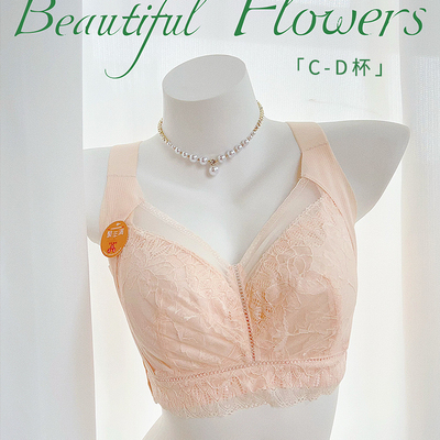 调整型文胸女全罩杯聚拢上托收副乳大胸显小蕾丝内衣