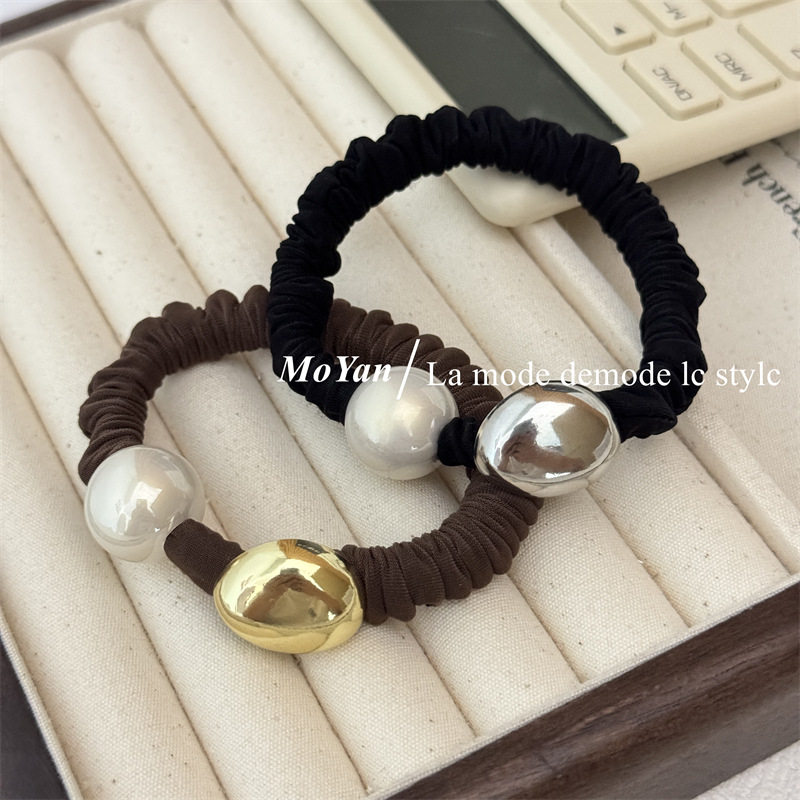 复古几何金属橡皮筋女扎头发饰高弹力耐用珍珠发圈2026高级感头绳,饰品/流行首饰/时尚饰品新,发饰,淘宝优惠券,粉丝福利购,淘宝优惠卷