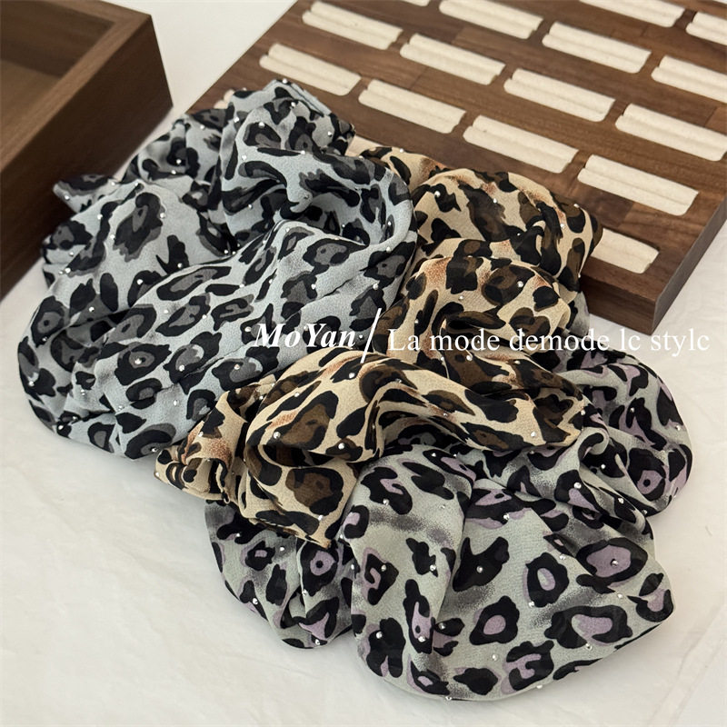 复古百搭豹纹满天星烫钻大肠发圈高级感马尾扎头绳气质发绳橡皮筋,饰品/流行首饰/时尚饰品新,发饰,淘宝优惠券,粉丝福利购,淘宝优惠卷