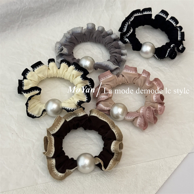高级感复古时尚花边面膜圈发圈2026新款夏天扎头发绳珍珠头绳皮套,饰品/流行首饰/时尚饰品新,发饰,淘宝优惠券,粉丝福利购,淘宝优惠卷