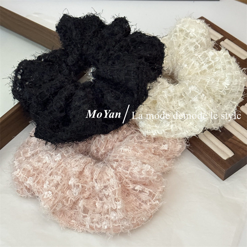 韩版气质甜美网纱格子毛毛大肠发圈高级感百搭温柔扎头绳马尾发绳,饰品/流行首饰/时尚饰品新,发饰,淘宝优惠券,粉丝福利购,淘宝优惠卷