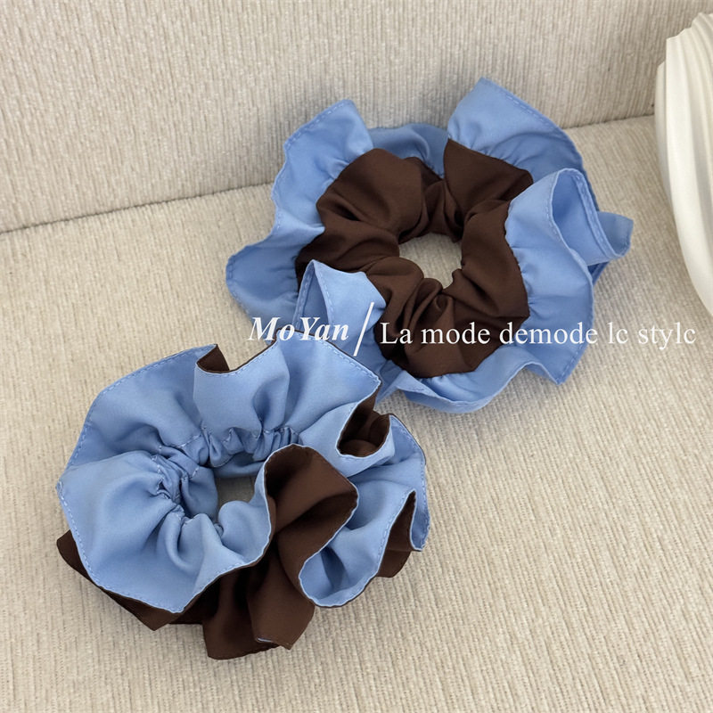 韩系简约撞色双层束腰大肠发圈温柔气质高级感头花褶皱花边发绳女,饰品/流行首饰/时尚饰品新,发饰,淘宝优惠券,粉丝福利购,淘宝优惠卷