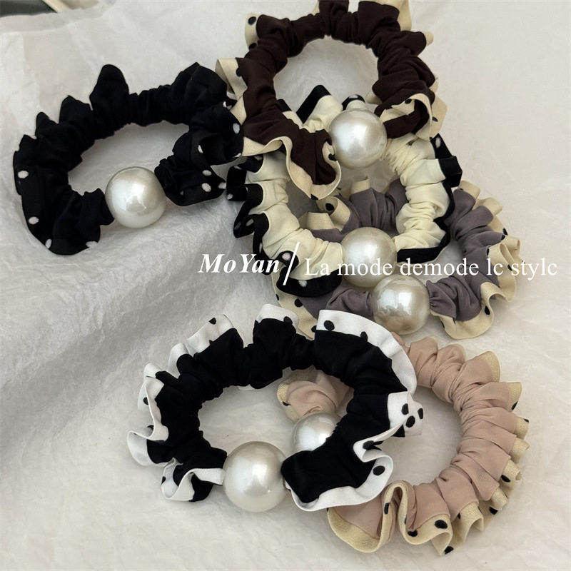 波点花边珍珠大肠发圈2026新款橡皮筋扎马尾头绳女高弹力耐用发绳,饰品/流行首饰/时尚饰品新,发饰,淘宝优惠券,粉丝福利购,淘宝优惠卷