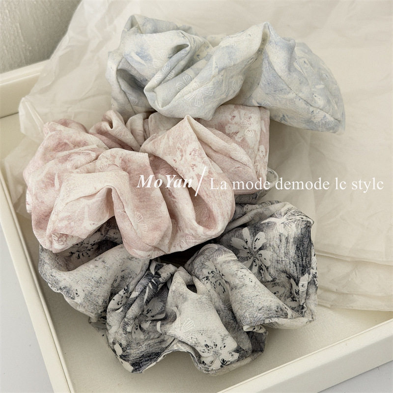 复古水墨印花大肠发圈女小众简约气质发绳清新甜美百搭扎头绳发饰,饰品/流行首饰/时尚饰品新,发饰,淘宝优惠券,粉丝福利购,淘宝优惠卷