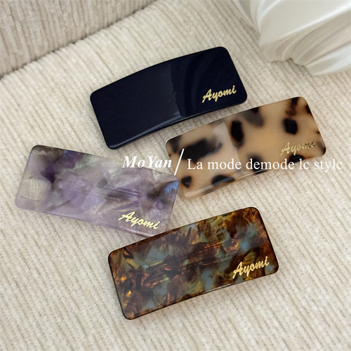 韩版字母标方块发卡半扎发夹气质后脑勺一字夹弹簧夹顶夹侧边夹子