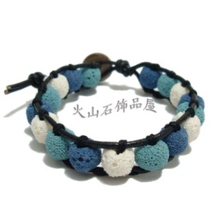 民族风复古彩色火山石手链  防腐射 摩挲 手工原创饰品 岩