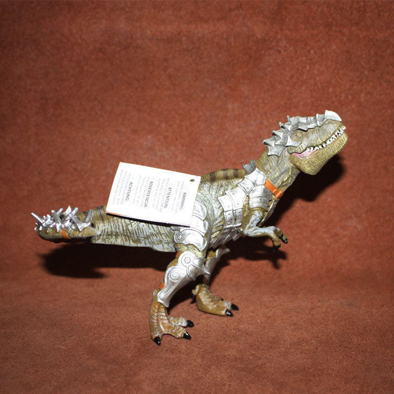 safari 儿童玩具 仿真动物模型摆件 恐龙 披甲霸王龙 嘴巴可动