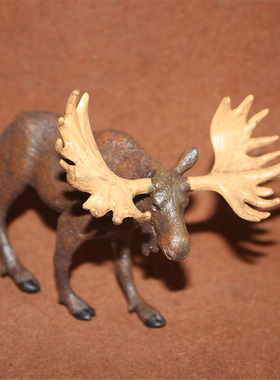 safar 仿真动物模型玩具 野生动物 麋鹿 鹿瑕疵品少耳朵