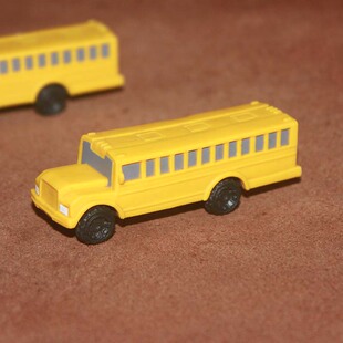 safari仿真塑胶汽车模型早教儿童玩具场景摆件 校车 大巴车