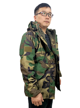 户外废墟迷彩G8风衣男装冲锋衣加厚冬季抓绒保暖棉服外套冬装大衣