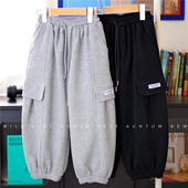 KIDS.男童冬装 中大童装 运动裤 MILK 加厚一体绒保暖工装 卫裤 裤 子潮