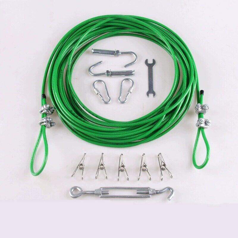 晾衣绳不锈钢包塑钢丝绳晾衣绳绿色遮阳网专用户外种植大棚室外
