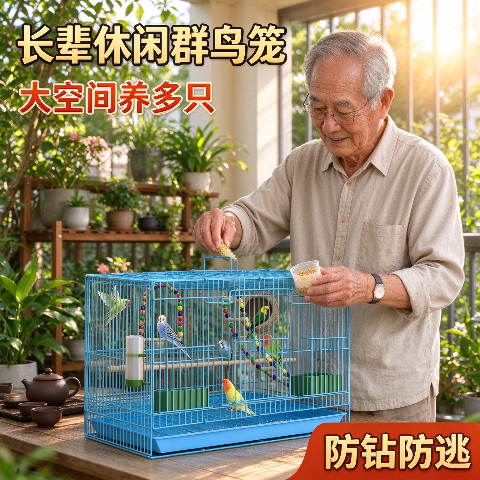 加密群鸟笼大号虎皮玄凤牡丹鹦鹉笼防钻防逃家用室内大空间繁殖