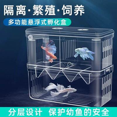 多功能孵化盒鱼缸水族箱悬浮式隔离盒幼鱼繁殖饲养盒鱼宝宝孵化器
