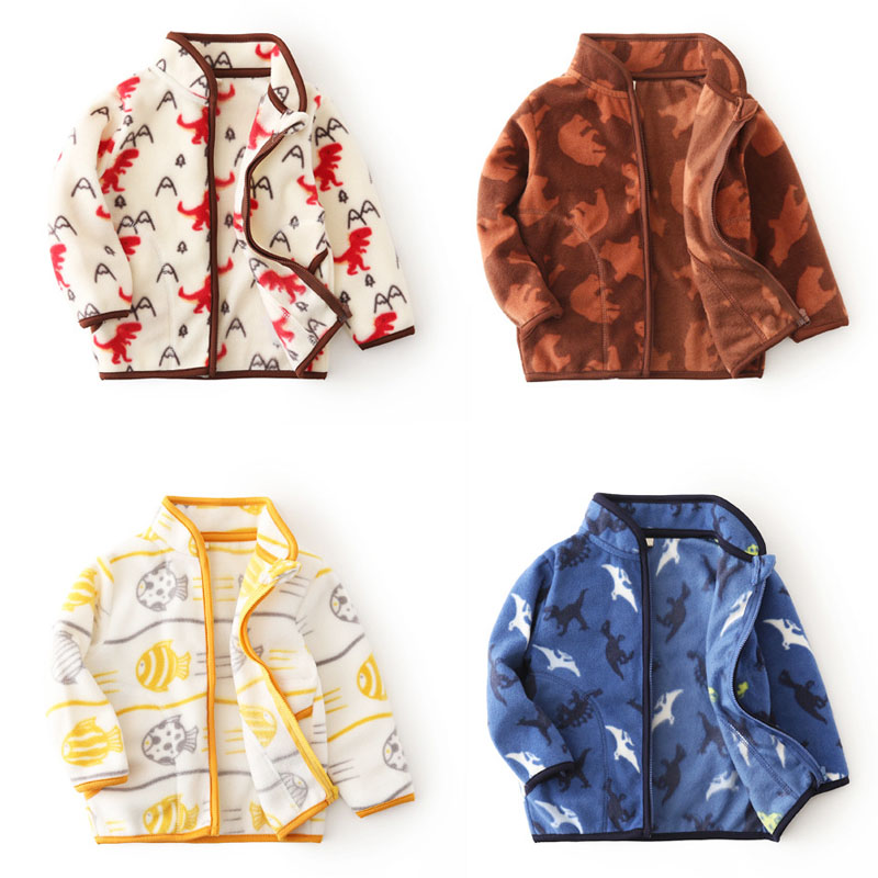 摇粒绒彩虹恐龙爱心碎花舒适外套