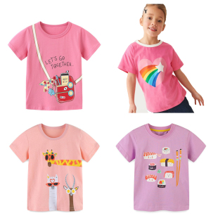 体恤衫 女童亮片爱心短袖 半袖 儿童夏季 小童上衣潮T T恤宝宝纯棉夏装