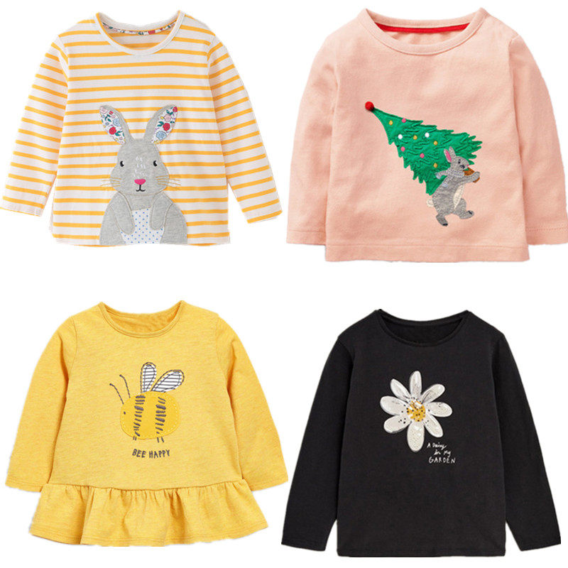 小卡通 2026秋季新款欧美品牌纯棉绣花小兔子女童长袖打的外穿T恤,童装/婴儿装/亲子装,T恤,淘宝优惠券,粉丝福利购,淘宝优惠卷
