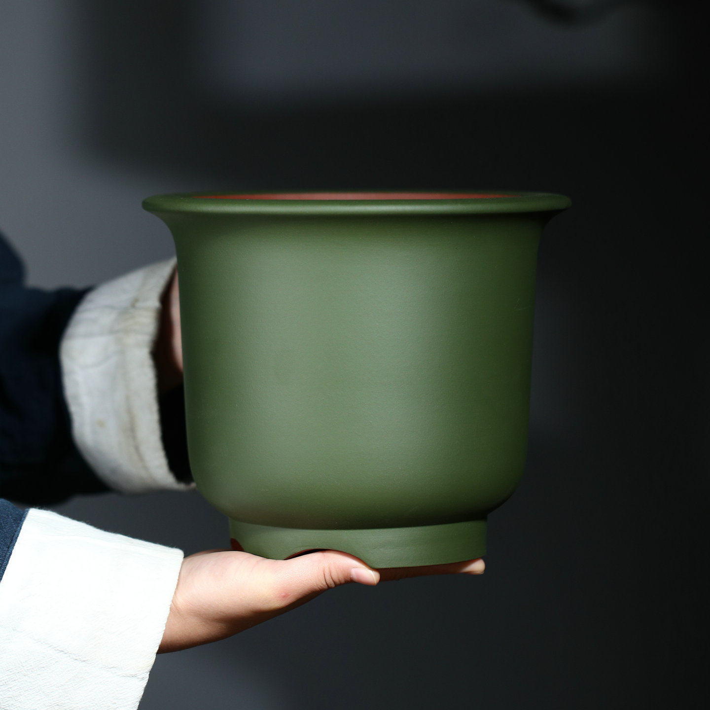 桌面绿植古典紫砂手工兰花盆图片