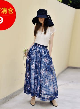 长裙超大摆复古碎花森女文艺
