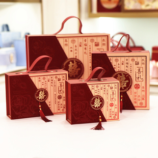 新款中式伴手礼盒结婚订婚高档礼物盒满月周岁百天回礼喜糖盒空盒