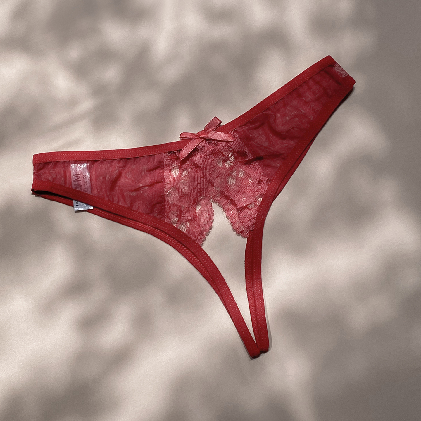女士轻薄蕾丝开裆内裤本命年红色