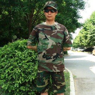户外军迷网红美军ACU迷彩T恤男短袖上衣CP纯棉夏背心全棉大码宽松