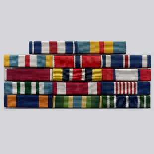 军迷美国原版陆君将官常服礼服胸前彩色布条胸章勋略胸徽资历架