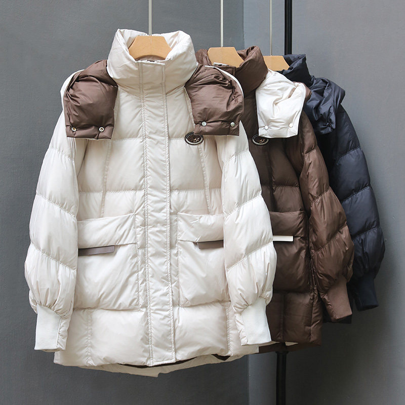 欧货2025冬季新款高级感羽绒服女中长款韩版时尚宽松加厚短外套潮