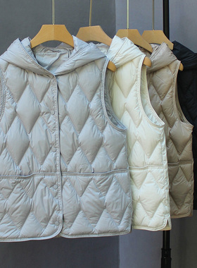 配大衣内搭打底内胆内穿背心轻薄款连帽羽绒服马甲外套叠穿女外穿