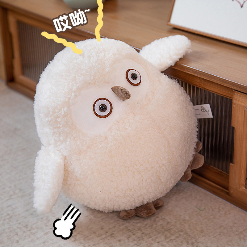 可爱雪鸮玩偶公仔大号白色圆滚滚猫头鹰毛绒玩具卡通儿童抱枕