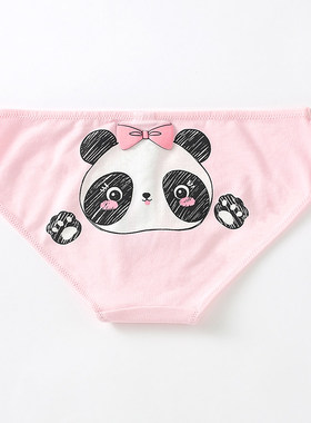 5条99元 68专柜正品粉蝴蝶结可爱熊猫卡通棉质三角内裤女PT09934