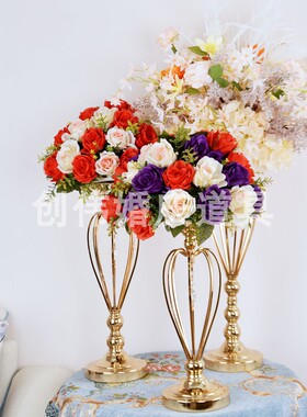 本创婚礼现场布置道具舞台路引干花花器迎宾花瓶酒店餐桌装饰摆件
