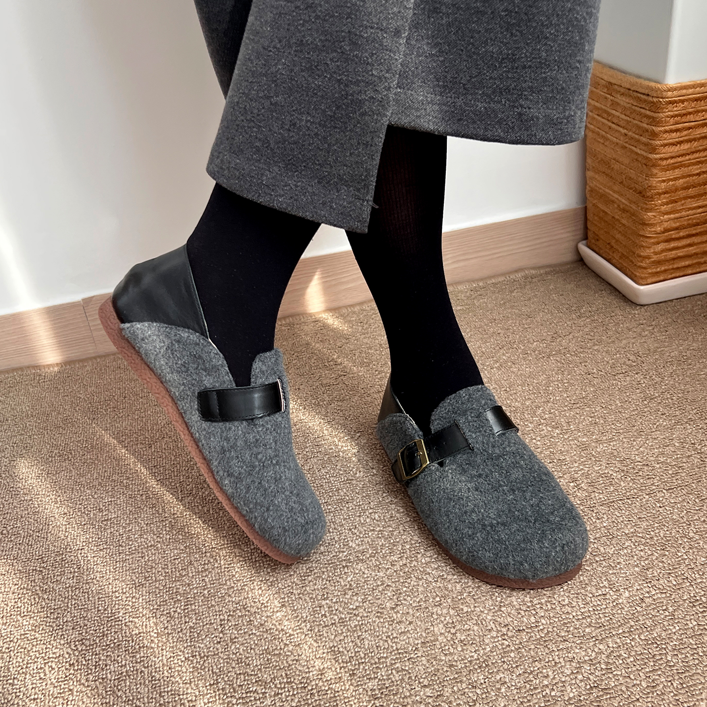 林印象复古勃肯鞋女2025秋冬季新款厚底包头博肯单鞋可踩脚懒人鞋