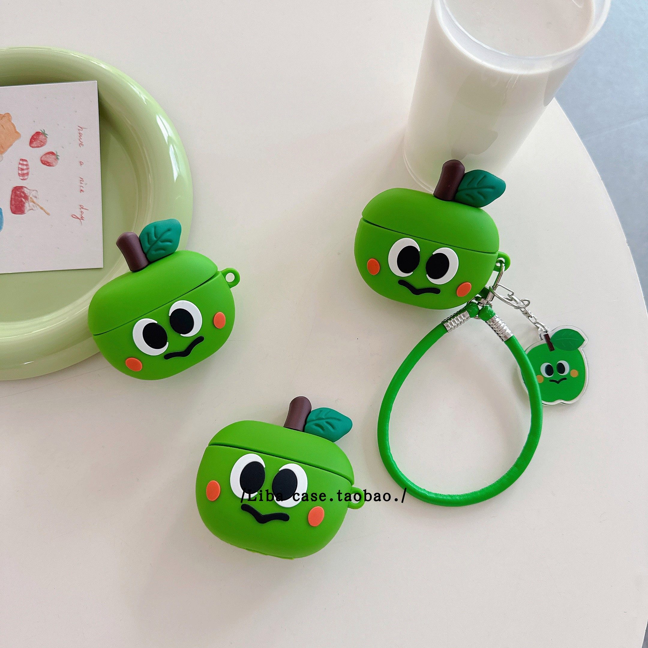 硅胶表情青苹果适用苹果耳机保护套airpods4无线蓝牙耳机壳四