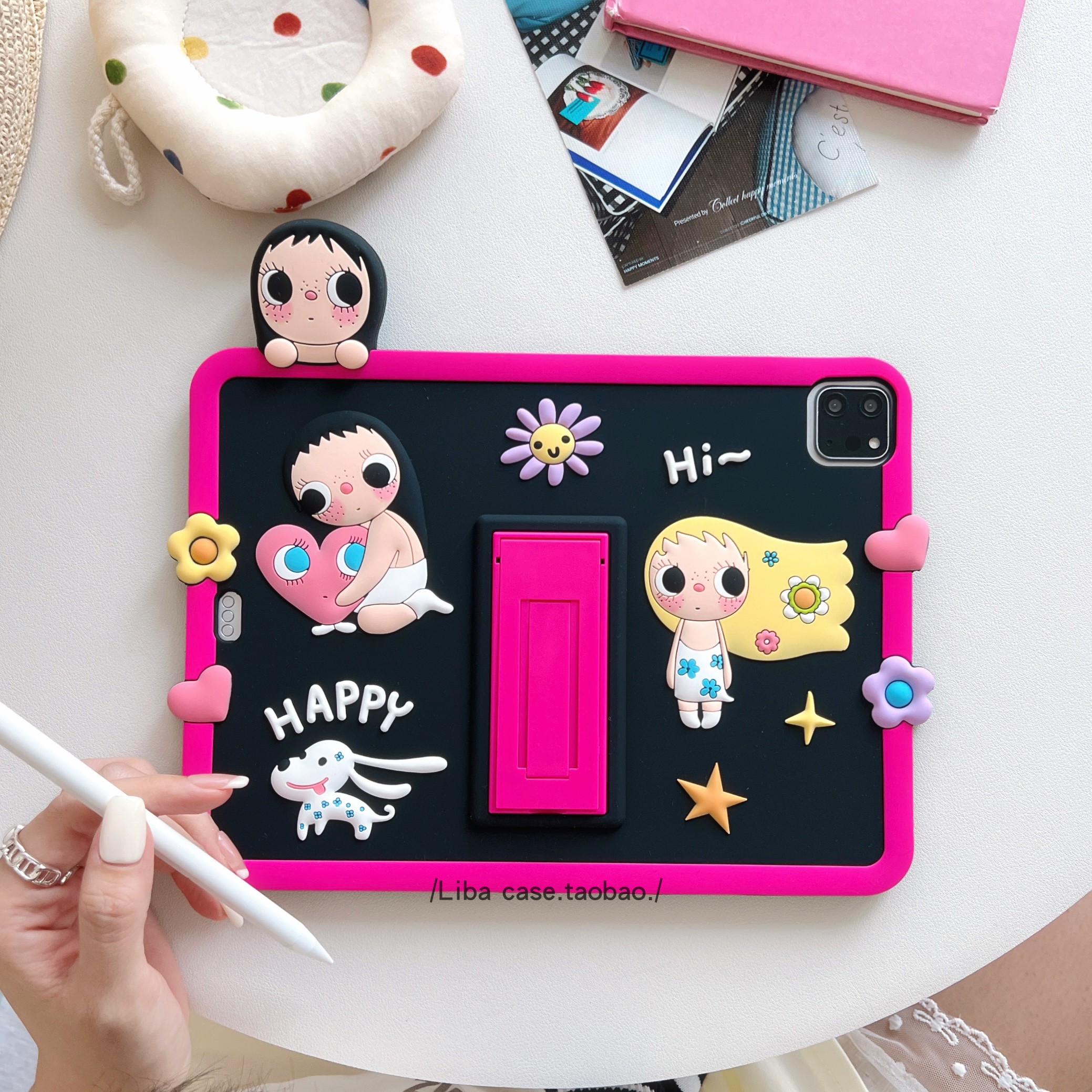可爱趴趴小玉女孩ipad硅胶保护套