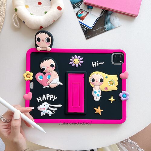 可爱趴趴小玉女孩ipad硅胶保护套