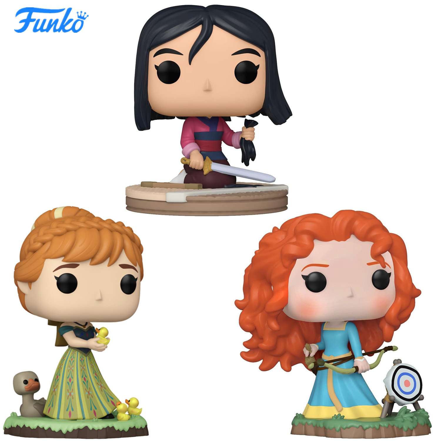 FUNKO迪士尼公主POP公仔冰雪奇缘安娜 花木兰梅莉达手办玩具人偶