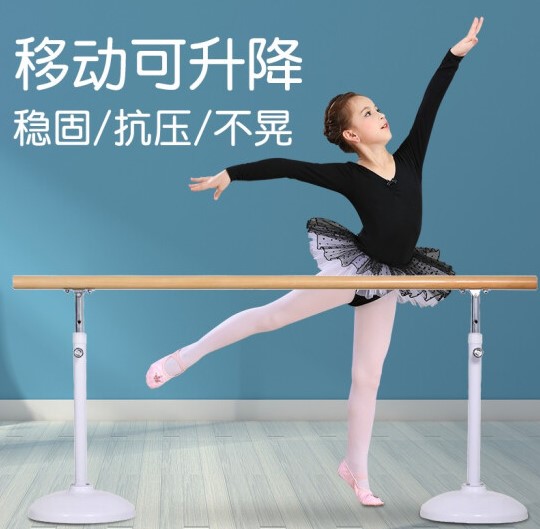 练舞把杆家用把杆舞蹈把杆落地式可升降舞蹈家用移动式培训压腿杆 - 实物图